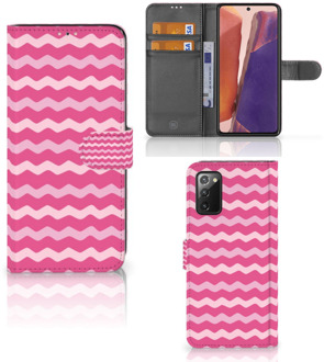 B2Ctelecom Hoesje ontwerpen Samsung Galaxy Note 20 GSM Hoesje ontwerpen Waves Pink