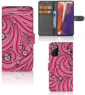 B2Ctelecom Hoesje ontwerpen Samsung Galaxy Note 20 GSM Hoesje Swirl Pink