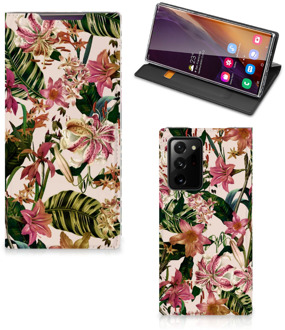 B2Ctelecom Hoesje ontwerpen Samsung Galaxy Note 20 Ultra Smart Cover Valentijn Cadeautje Vrouw Bloemen