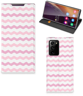 B2Ctelecom Hoesje ontwerpen Samsung Galaxy Note 20 Ultra Smart Cover Waves Roze