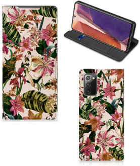 B2Ctelecom Hoesje ontwerpen Samsung Galaxy Note20 Smart Cover Valentijn Cadeautje Vrouw Bloemen