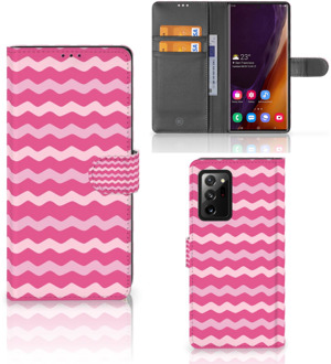 B2Ctelecom Hoesje ontwerpen Samsung Galaxy Note20 Ultra GSM Hoesje ontwerpen Waves Pink