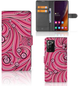 B2Ctelecom Hoesje ontwerpen Samsung Galaxy Note20 Ultra GSM Hoesje Swirl Pink