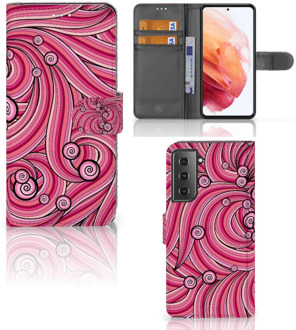 B2Ctelecom Hoesje ontwerpen Samsung Galaxy S21 GSM Hoesje Swirl Pink