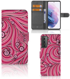 B2Ctelecom Hoesje ontwerpen Samsung Galaxy S21 Plus GSM Hoesje Swirl Pink