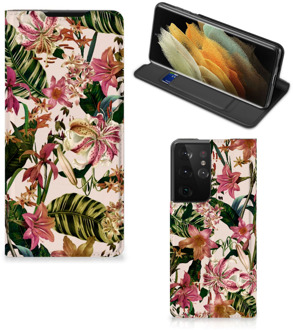 B2Ctelecom Hoesje ontwerpen Samsung Galaxy S21 Ultra Smart Cover Valentijn Cadeautje Vrouw Bloemen