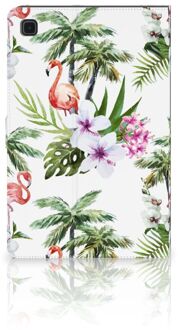 B2Ctelecom Hoesje Ontwerpen Samsung Galaxy Tab A7 (2020) Cover met Magneetsluiting Flamingo Palms