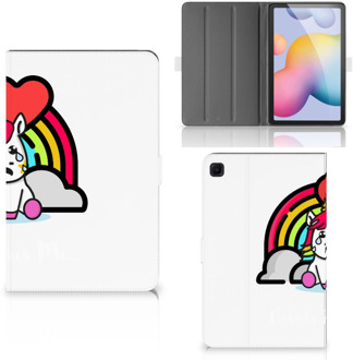 B2Ctelecom Hoesje Ontwerpen Samsung Galaxy Tab S6 Lite Cover met Standaard Unicorn Nobody