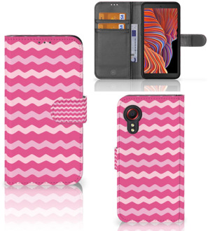 B2Ctelecom Hoesje ontwerpen Samsung Galaxy Xcover 5 GSM Hoesje ontwerpen Waves Pink