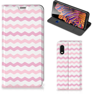 B2Ctelecom Hoesje ontwerpen Samsung Xcover Pro Smart Cover Waves Roze