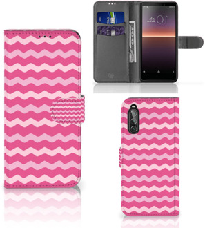 B2Ctelecom Hoesje ontwerpen Sony Xperia 10 II GSM Hoesje ontwerpen Waves Pink