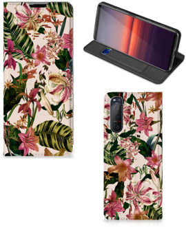 B2Ctelecom Hoesje ontwerpen Sony Xperia 5 II Smart Cover Valentijn Cadeautje Vrouw Bloemen