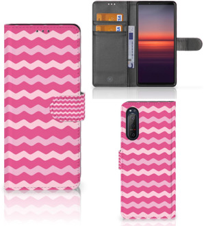 B2Ctelecom Hoesje ontwerpen Sony Xperia 5II GSM Hoesje ontwerpen Waves Pink