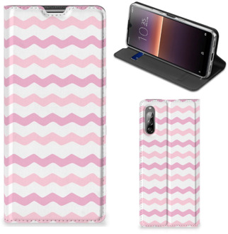 B2Ctelecom Hoesje ontwerpen Sony Xperia L4 Smart Cover Waves Roze