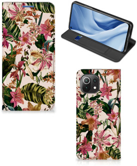 B2Ctelecom Hoesje ontwerpen Xiaomi Mi 11 Lite Smart Cover Valentijn Cadeautje Vrouw Bloemen