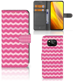 B2Ctelecom Hoesje ontwerpen Xiaomi Poco X3 GSM Hoesje ontwerpen Waves Pink