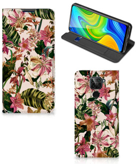 B2Ctelecom Hoesje ontwerpen Xiaomi Redmi Note 9 Smart Cover Valentijn Cadeautje Vrouw Bloemen