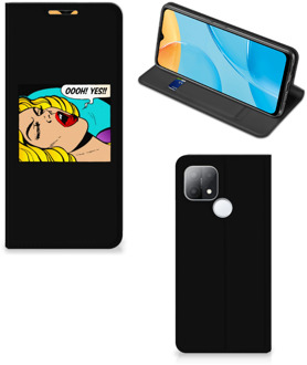 B2Ctelecom Hoesje OPPO A15 Bookcase Popart Oh Yes