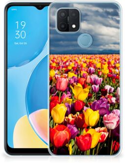 B2Ctelecom Hoesje OPPO A15 Telefoon Hoesje Tulpen