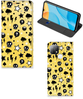 B2Ctelecom Hoesje OPPO A15 Wallet Case met Pasjeshouder Punk Yellow