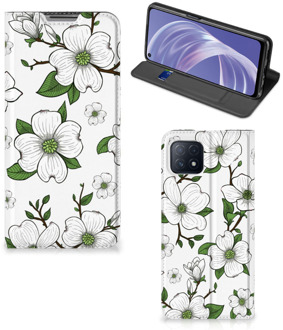 B2Ctelecom Hoesje OPPO A73 5G Book Case Dogwood Flowers