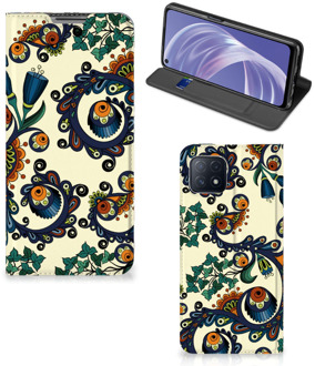 B2Ctelecom Hoesje OPPO A73 5G Bookcase Barok Flower