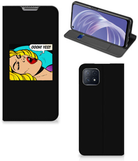 B2Ctelecom Hoesje OPPO A73 5G Bookcase Popart Oh Yes