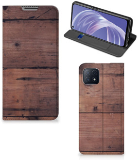 B2Ctelecom Hoesje OPPO A73 5G Leuk Case Old Wood