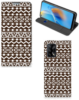 B2Ctelecom Hoesje OPPO A74 4G Bookcase Aztec Brown