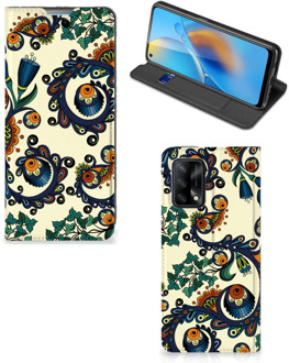 B2Ctelecom Hoesje OPPO A74 4G Bookcase Barok Flower