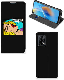 B2Ctelecom Hoesje OPPO A74 4G Bookcase Popart Oh Yes