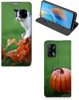 B2Ctelecom Hoesje OPPO A74 4G Flip Case Kitten