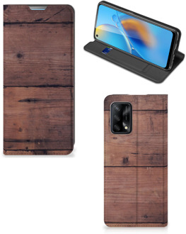 B2Ctelecom Hoesje OPPO A74 4G Leuk Case Old Wood