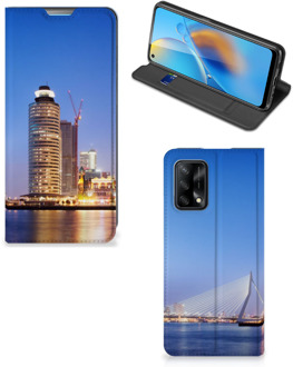 B2Ctelecom Hoesje OPPO A74 4G Telefoonhoesje Tekst Erasmusbrug Rotterdam