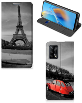 B2Ctelecom Hoesje OPPO A74 4G Wallet Case Eiffeltoren Parijs