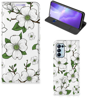 B2Ctelecom Hoesje OPPO Find X3 Lite Book Case Dogwood Flowers