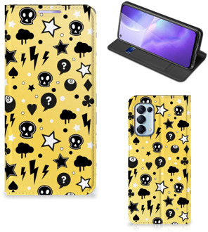 B2Ctelecom Hoesje OPPO Find X3 Lite Wallet Case met Pasjeshouder Punk Yellow