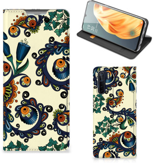 B2Ctelecom Hoesje OPPO Reno3 | A91 Bookcase Barok Flower