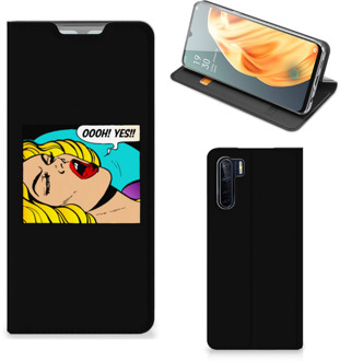 B2Ctelecom Hoesje OPPO Reno3 | A91 Bookcase Popart Oh Yes