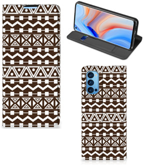 B2Ctelecom Hoesje OPPO Reno4 Pro 5G Bookcase Aztec Brown