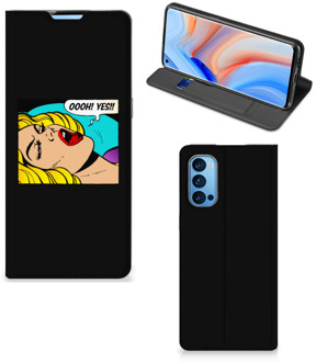 B2Ctelecom Hoesje OPPO Reno4 Pro 5G Bookcase Popart Oh Yes