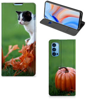 B2Ctelecom Hoesje OPPO Reno4 Pro 5G Flip Case Kitten