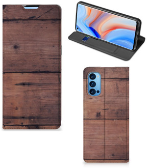 B2Ctelecom Hoesje OPPO Reno4 Pro 5G Leuk Case Old Wood