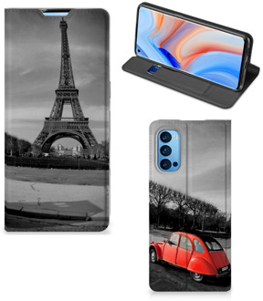 B2Ctelecom Hoesje OPPO Reno4 Pro 5G Wallet Case Eiffeltoren Parijs