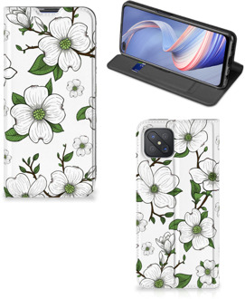 B2Ctelecom Hoesje OPPO Reno4 Z 5G Book Case Dogwood Flowers