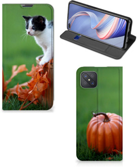 B2Ctelecom Hoesje OPPO Reno4 Z 5G Flip Case Kitten