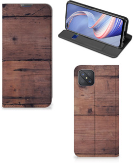 B2Ctelecom Hoesje OPPO Reno4 Z 5G Leuk Case Old Wood