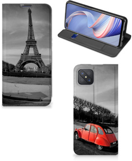 B2Ctelecom Hoesje OPPO Reno4 Z 5G Wallet Case Eiffeltoren Parijs