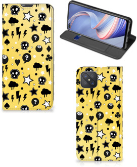 B2Ctelecom Hoesje OPPO Reno4 Z 5G Wallet Case met Pasjeshouder Punk Yellow