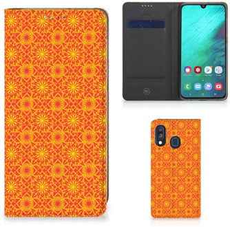 B2Ctelecom Hoesje Samsung A40 met Magneet Batik Orange